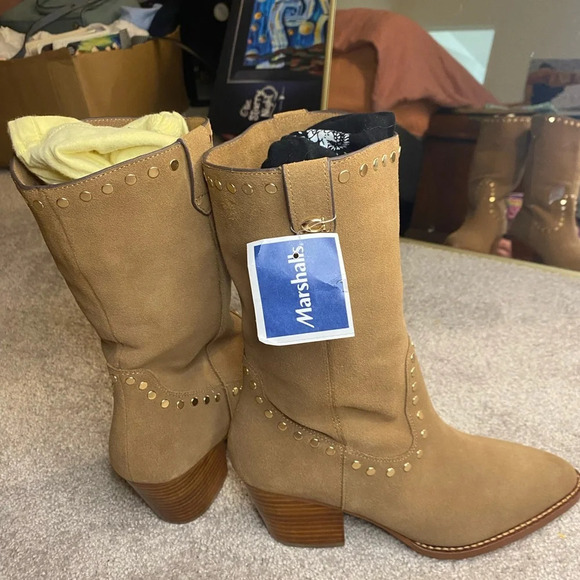 NWT Coach||Phoebe Western Cowgirl Suede Studded Pointed Toe Ankle Boots Size 7 - Picture 12 of 12